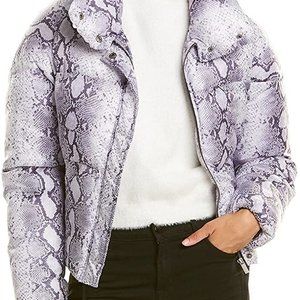 Apparis Womens Snake Print Lightweight Puffer Jacket